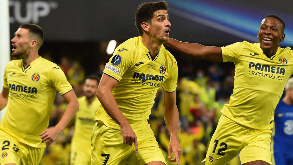 Gerard Moreno (số 7) đã ghi tám bàn trong chín lần ra sân gần nhất cho Villarreal ở đấu trường châu Âu. (Ảnh: Getty Images) Thắng luân lưu kịch tính, Chelsea lần thứ 2 đoạt Siêu cúp châu Âu -0