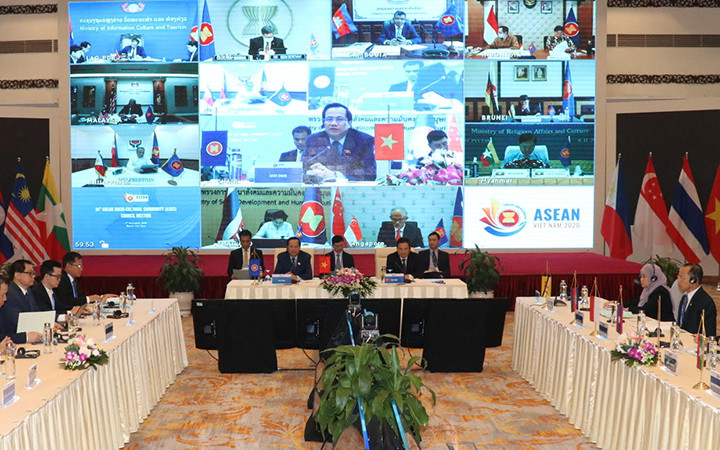 Toàn cảnh Hội nghị. Hội nghị Hội đồng Cộng đồng Văn hóa - Xã hội ASEAN lần thứ 24 tổ chức trực tuyến -0
