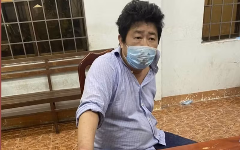 Đối tượng Cao Văn Lĩnh tại cơ quan Cảnh sát điều tra.