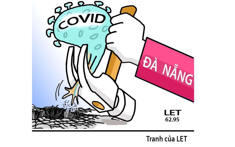 Hình ảnh tranh cổ động do chú Lê Viết Trí vẽ trong những ngày gần đây. (Ảnh: NVCC)