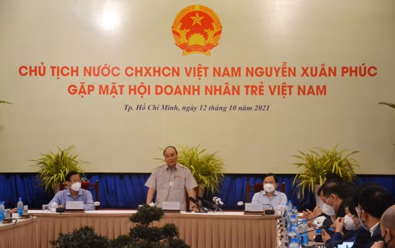 Chủ tịch nước phát biểu tại buổi gặp mặt Hội Doanh nhân trẻ Việt nam.