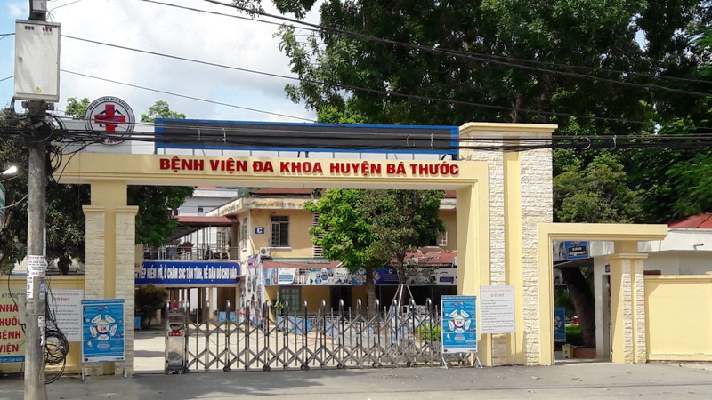 Cổng vào Bệnh viện đa khoa huyện Bá Thước ở thị trấn Cành Nàng. Thanh Hóa điều trị bệnh nhân Covid-19 tại tuyến huyện -0