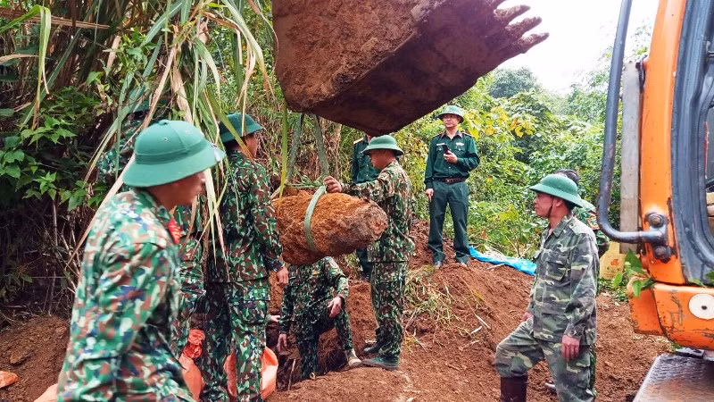 Lực lượng chức năng đã hủy nổ quả bom an toàn.