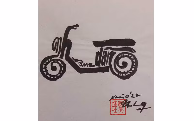 Thư pháp hình con hổ đón xuân Nhâm Dần qua nét bút tài hoa -0