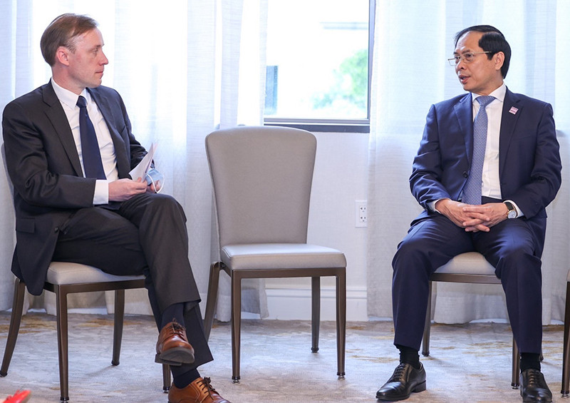 Bộ trưởng Ngoại giao Bùi Thanh Sơn gặp Cố vấn An ninh quốc gia Jake Sullivan. Mong muốn thúc đẩy hợp tác tất cả các lĩnh vực của quan hệ Đối tác toàn diện Việt Nam-Hoa Kỳ -0