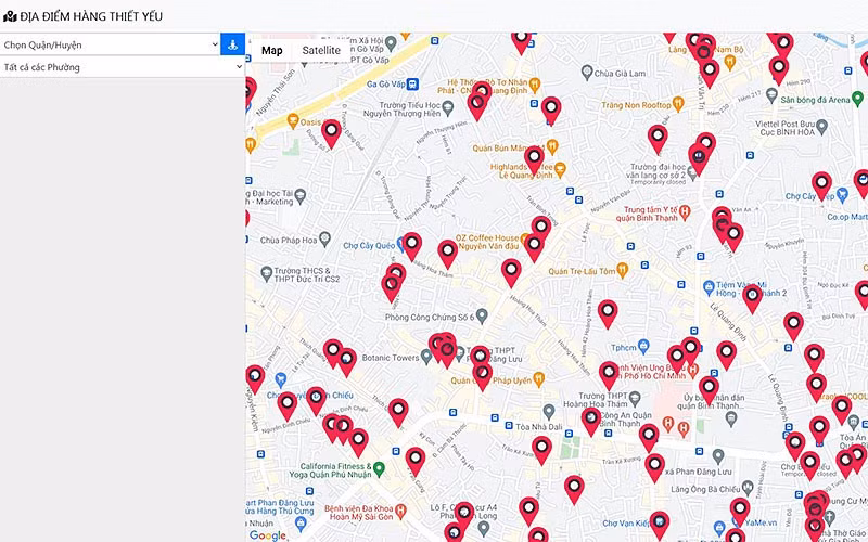 Bản đồ số các điểm bán hàng thiết yếu tại TP Hồ Chí Minh -0