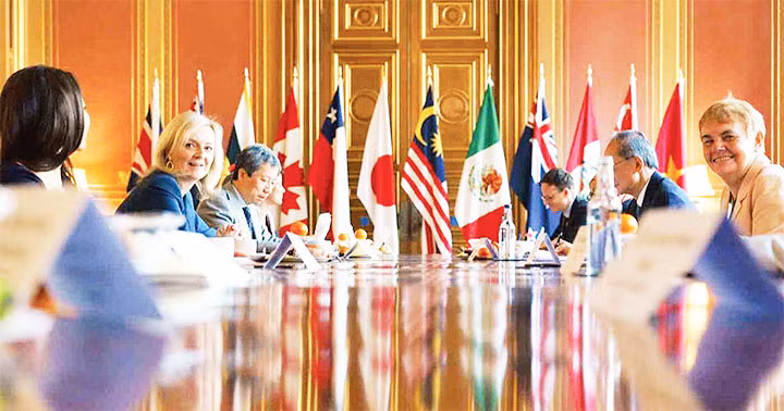 Các thành viên CPTPP họp tại London tháng 10/2020. Ảnh: NIKKEI