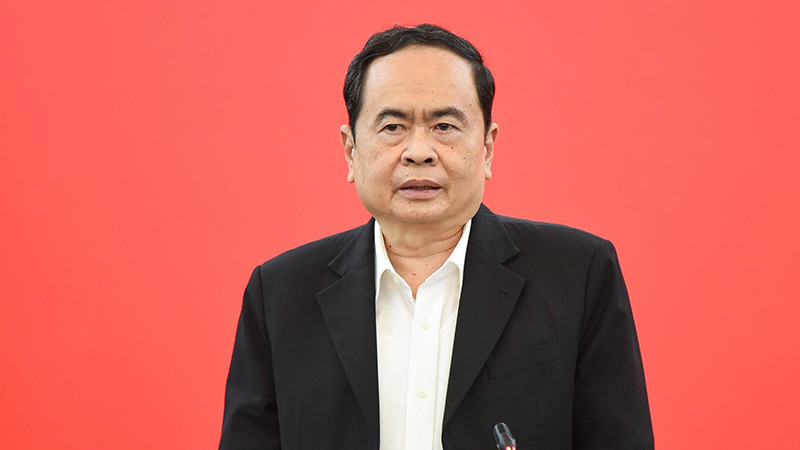 Đồng chí Trần Thanh Mẫn phát biểu kết luận buổi làm việc. (Ảnh: Quang Vinh) Đoàn kiểm tra của Bộ Chính trị làm việc với Đảng đoàn Mặt trận Tổ quốc Việt Nam -0
