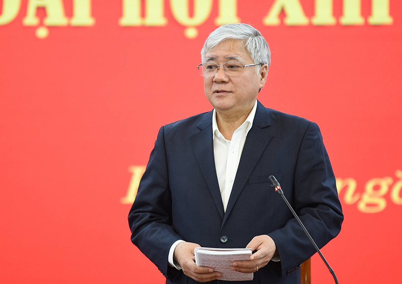 Đồng chí Đỗ Văn Chiến phát biểu tại buổi làm việc. (Ảnh: Quang Vinh) Đoàn kiểm tra của Bộ Chính trị làm việc với Đảng đoàn Mặt trận Tổ quốc Việt Nam -0