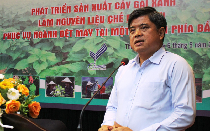 Thứ trưởng Nông nghiệp và Phát triển nông thôn Trần Thanh Nam phát biểu tại hội thảo. Phát triển cây gai xanh gắn với chế biến ở một số tỉnh phía bắc -0