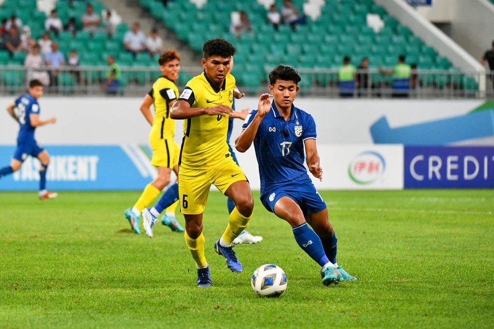 U23 Malaysia không còn cơ hội đi tiếp. (Ảnh: AFC) U23 Thái Lan giành trọn 3 điểm trước U23 Malaysia -0