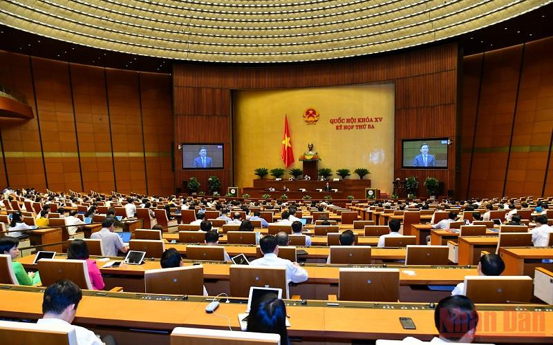 Quang cảnh phiên họp Quốc hội tại Hội trường Diên Hồng, ngày 6/6. (Ảnh: THỦY NGUYÊN)