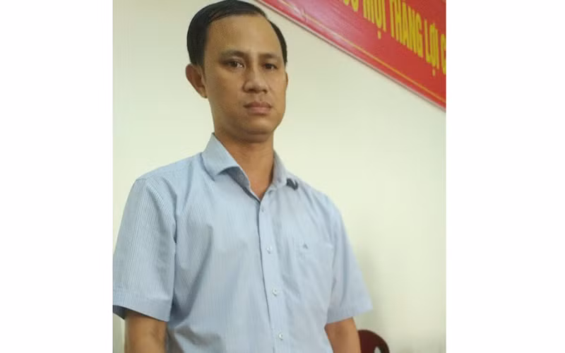 Đối tượng Lê Văn Trứ tại cơ quan điều tra.