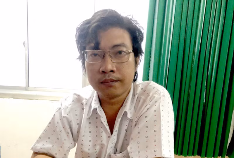 Võ Hoàng Thơ tại cơ quan Công an quận Ninh Kiều.