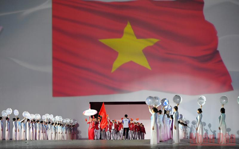 Đoàn thể thao Việt Nam. (Ảnh: THÀNH ĐẠT)