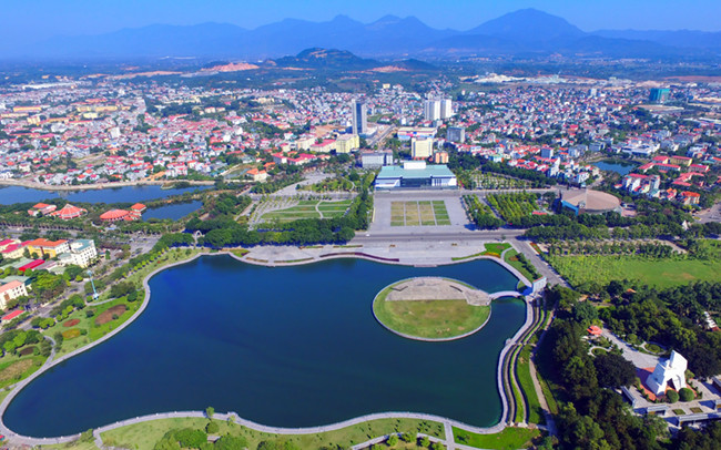 TP Vĩnh Yên nhìn từ trên cao.
