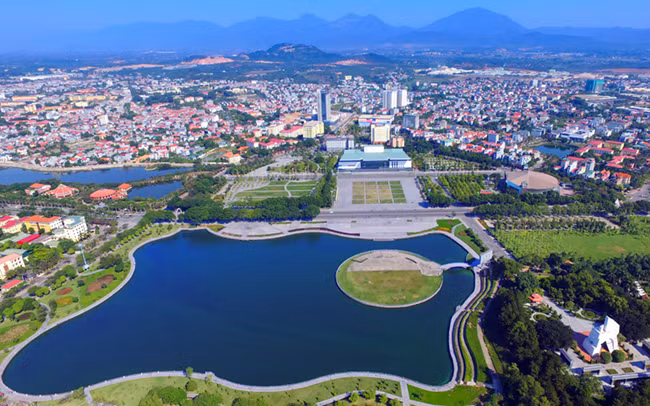 TP Vĩnh Yên nhìn từ trên cao.