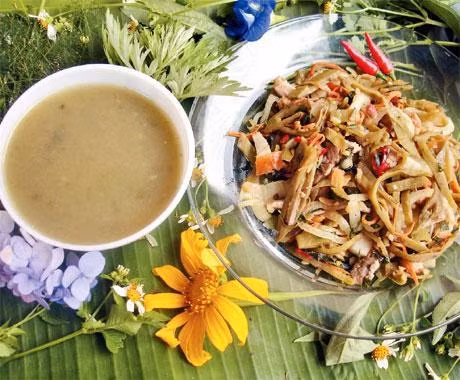 Gùi lá bép đọt mây.