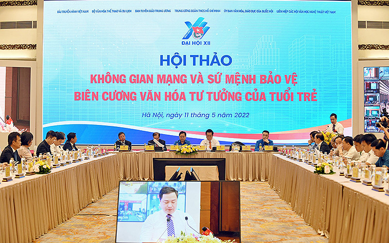 Toàn cảnh Hội thảo “Không gian mạng và sứ mệnh bảo vệ biên cương văn hóa tư tưởng của tuổi trẻ”. Tuổi trẻ tham gia bảo vệ nền tảng văn hóa trên không gian mạng -0
