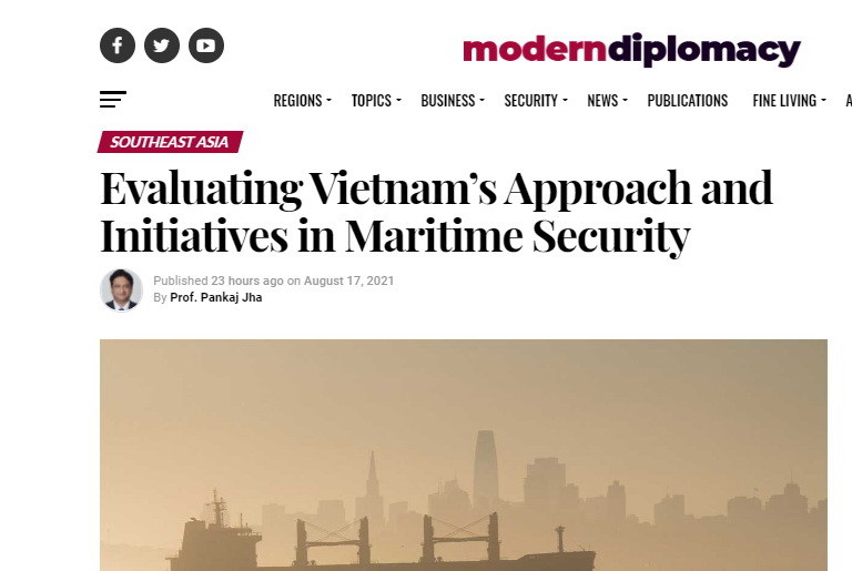 Bài viết đăng trên trang Modern Diplomacy. (Ảnh chụp màn hình)