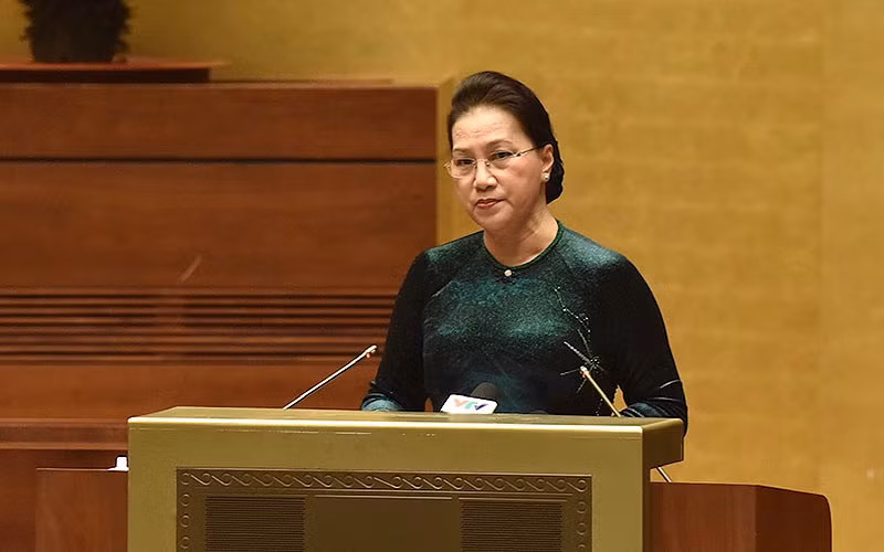 Chủ tịch Quốc hội Nguyễn Thị Kim Ngân gặp mặt các Anh hùng và Chiến sĩ thi đua toàn quốc -0