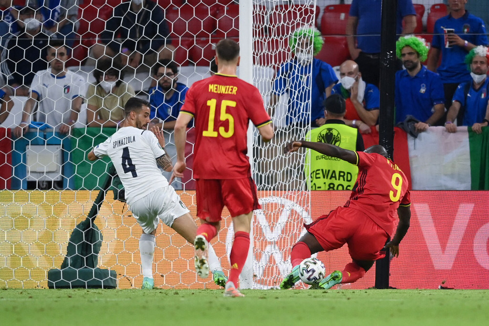 Sau khi tới bốn bàn từ vòng bảng, Lukaku lại gây thất vọng đúng lúc đang được kỳ vọng nhất. (Ảnh: UEFA) Cận cảnh Italia loại Bỉ đoạt vé vào bán kết Euro 2020 -0