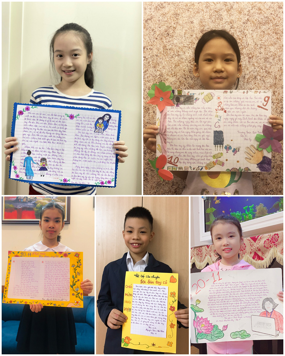 Cuộc thi thu hút sự tham gia của đông đảo các bạn học sinh khối lớp 3, 4 và 5. Lá thư học trò gửi những “người đưa đò” -0