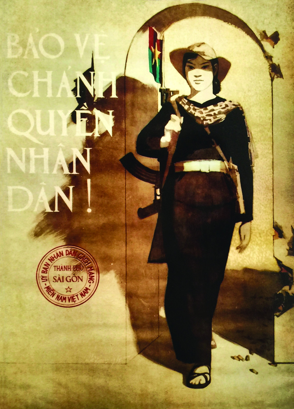 Tranh cổ động "Bảo vệ chính quyền nhân dân". Họa sĩ Lê Lam qua đời ở tuổi 92 -0