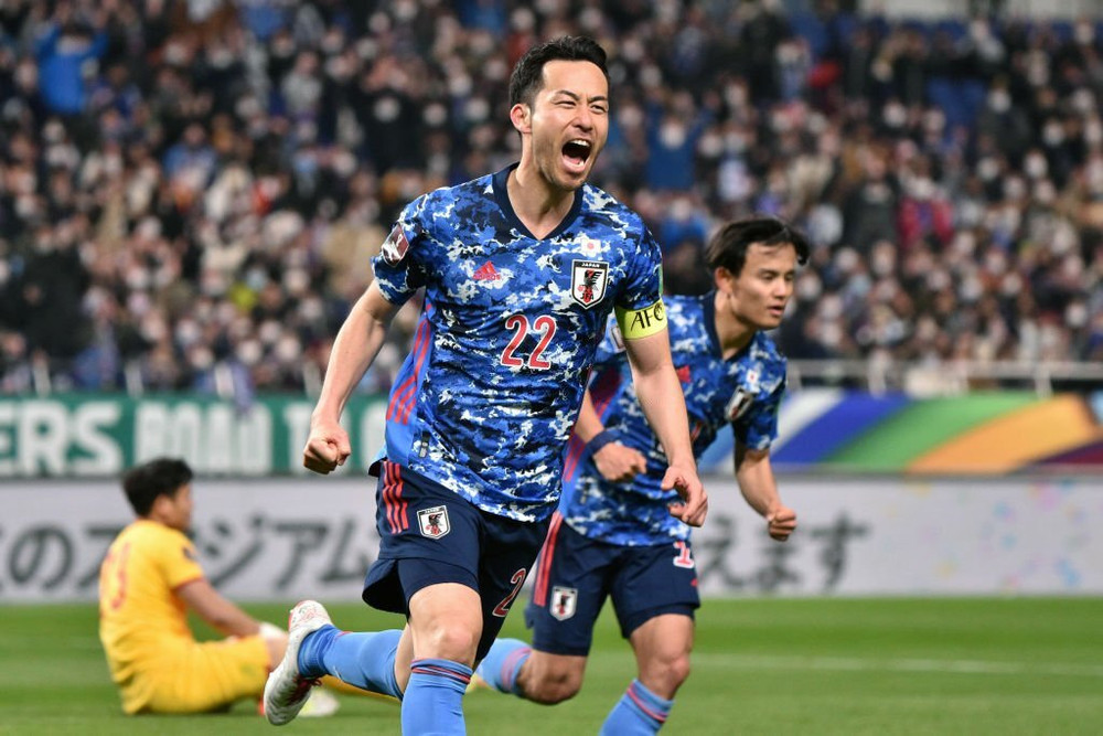 Maya Yoshida ăn mừng bàn thắng quan trọng cho đội tuyển Nhật Bản. (Ảnh: Getty) Đội tuyển Việt Nam hòa 1-1 Nhật Bản -0