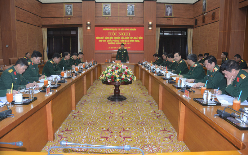 Quang cảnh hội nghị. Nâng cao chất lượng tuyên truyền trên Tạp chí quốc phòng toàn dân -0