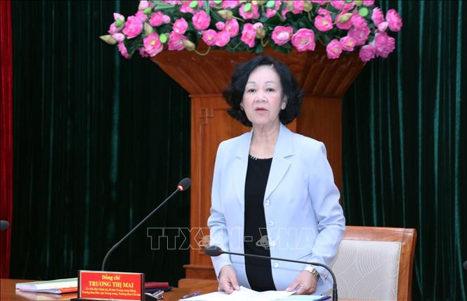 Đồng chí Trương Thị Mai, Ủy viên Bộ Chính trị, Bí thư Trung ương Đảng, Trưởng Ban Tổ chức Trung ương. Ảnh: TTXVN.