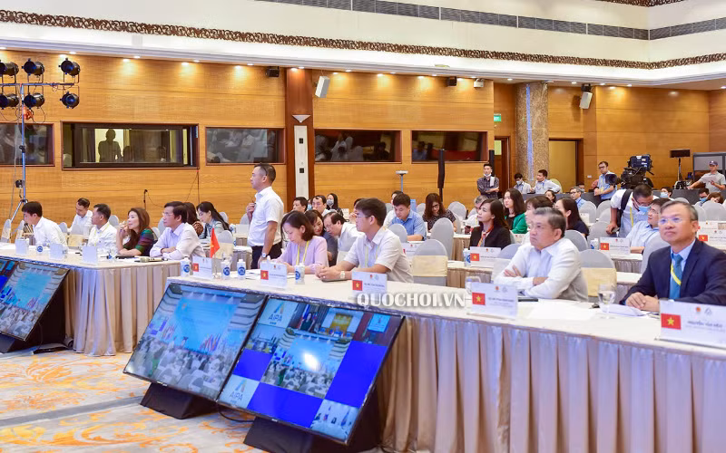 Đại diện Ban Tổ chức AIPA 41 tại buổi sơ duyệt vào sáng nay tại Trung tâm Hội nghị quốc tế 11 Lê Hồng Phong, Thủ đô Hà Nội. (ẢNH: QUOCHOI.VN)