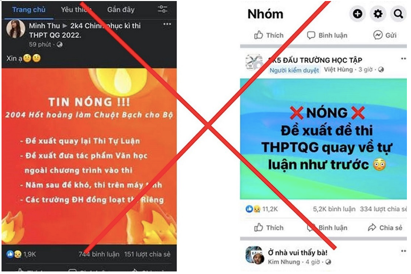 Thông tin về Kỳ thi tốt nghiệp trung học phổ thông 2022 đang lan truyền trên mạng là tin giả