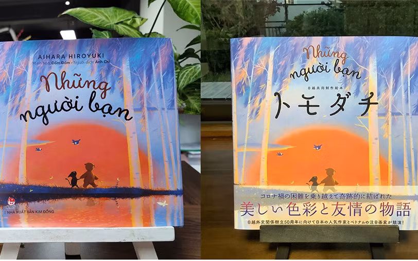 Cuốn "Những người bạn" tiếng Việt và tiếng Nhật. (Ảnh: NXB Kim Đồng)