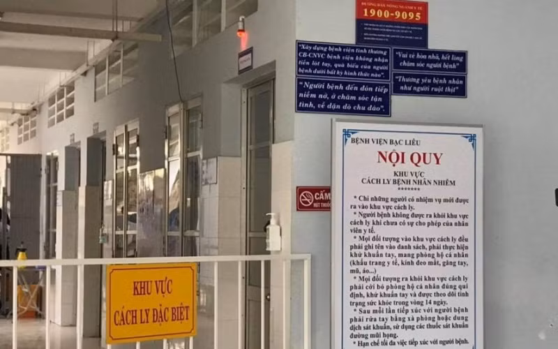 Khu vực cách ly đặc biệt tại Bệnh viện đa khoa Bạc Liêu, nơi điều trị bệnh nhân mắc Covid-19.