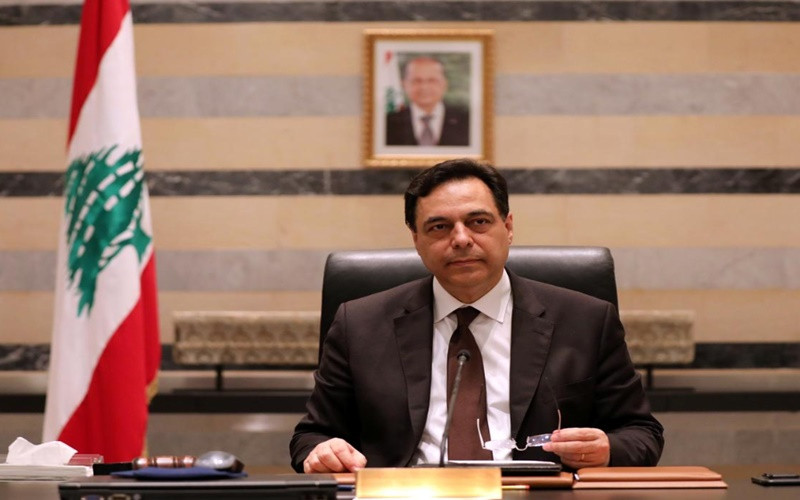 Thủ tướng Diab tại trụ sở của Chính phủ Lebanon ở Beirut, ngày 10-8. (Ảnh: Reuters)