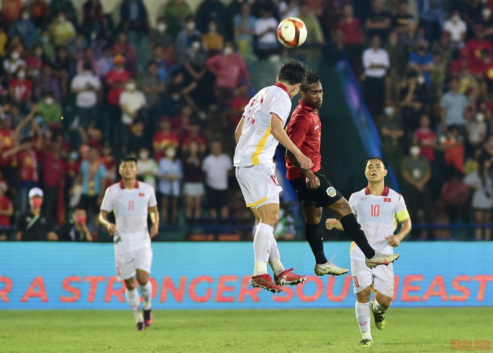 U23 Việt Nam chiếm ưu thế hoàn toàn trước U23 Timor-Leste. (Ảnh: TRẦN HẢI) U23 Việt Nam 2-0 U23 Timor-Leste (Hiệp 2): Hồ Thanh Minh nhân đôi cách biệt -0