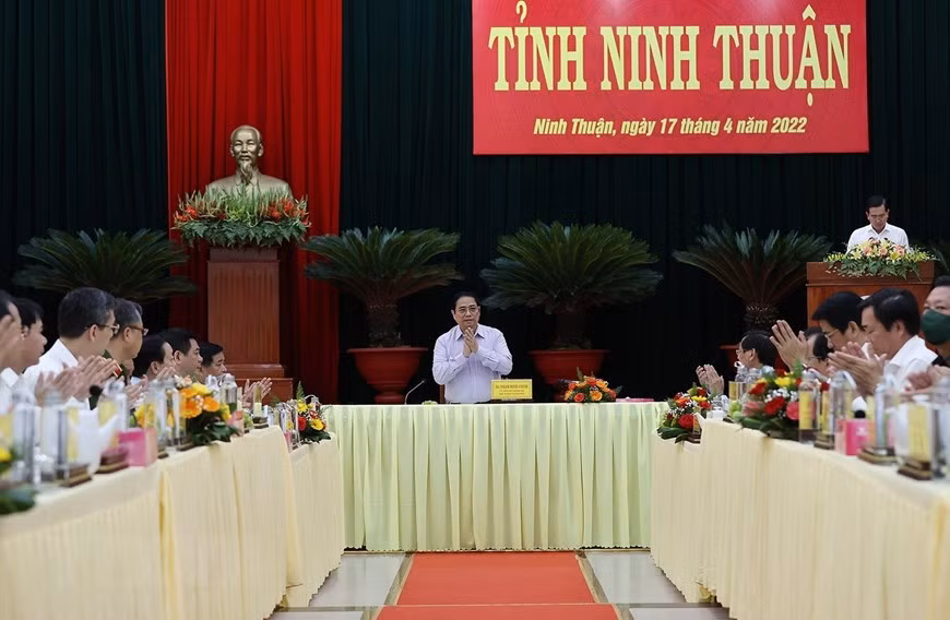 Hình ảnh Thủ tướng làm việc với lãnh đạo chủ chốt tỉnh Ninh Thuận -0