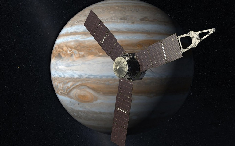 Juno sẽ lao vào sao Mộc khi kết thúc sứ mệnh của nó vào tháng 7-2021. Ảnh: NASA / JPL-Caltech. Những cột mốc chinh phục vũ trụ trong năm 2021 -0