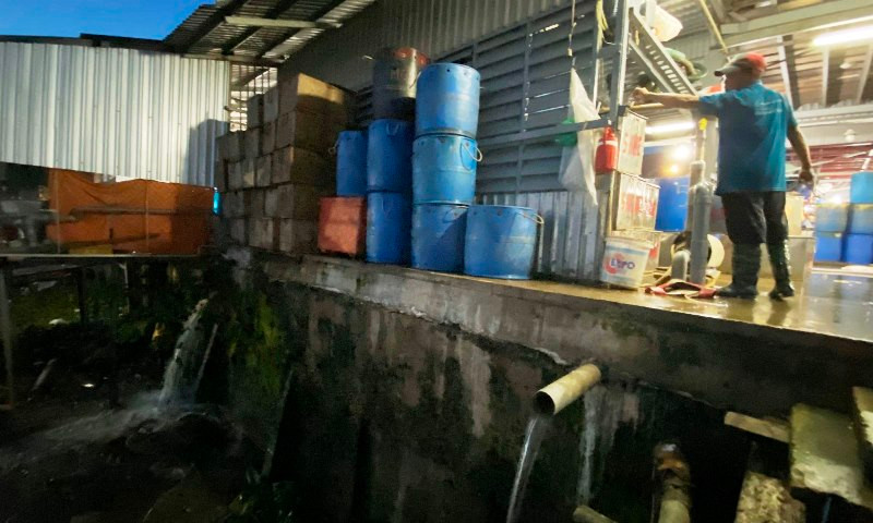 Chợ đầu mối thủy hải sản xả thải trực tiếp ra sông Hậu. Công ty TNHH Châu Việt Long vi phạm quy định bảo vệ môi trường -0