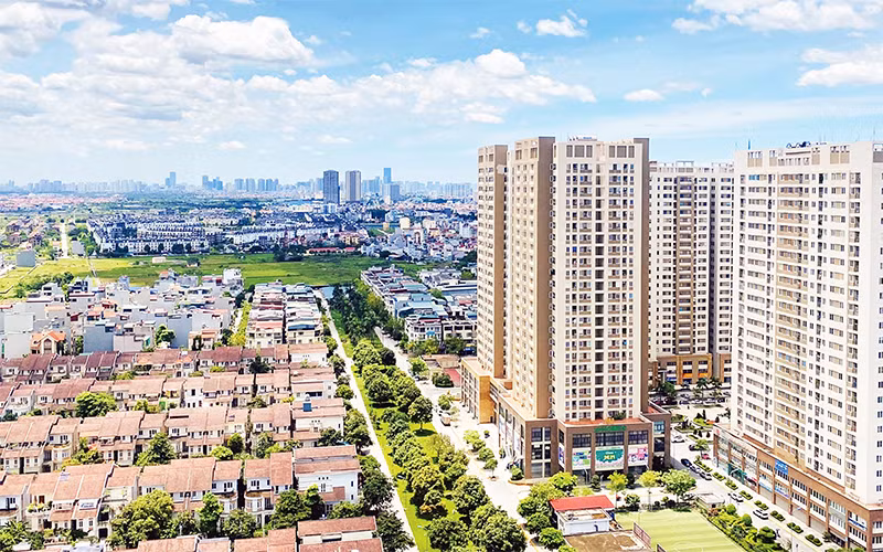Một góc khu đô thị Tân Tây Đô, xã Tân Lập, huyện Đan Phượng.Ảnh: THU HÀ