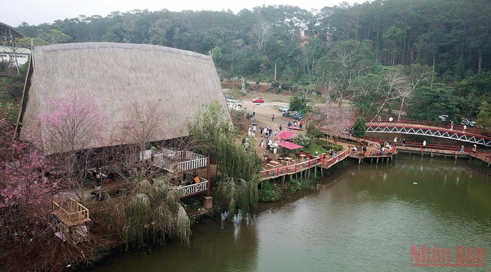Toàn cảnh hồ Đắk Ke, thị trấn Măng Đen. Rực rỡ mùa hoa Anh Đào Kon Plông -0