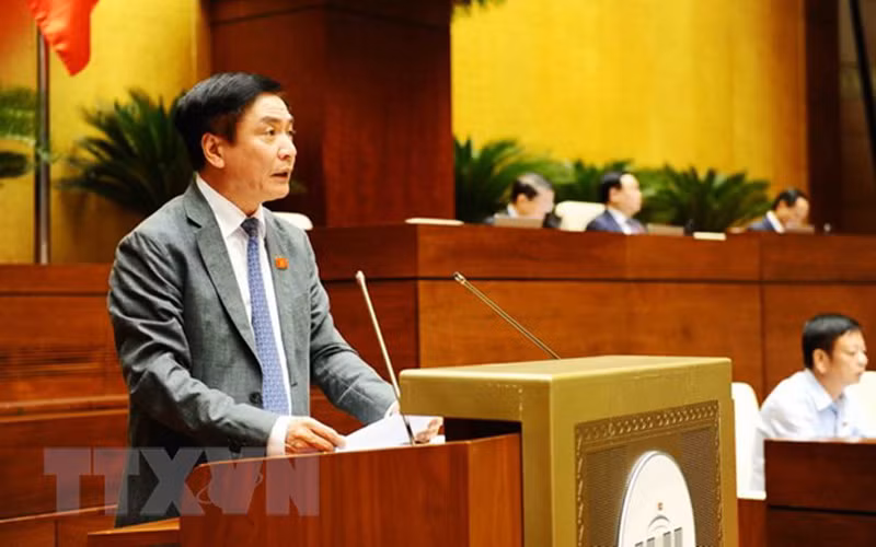 Tổng Thư ký, Chủ nhiệm Văn phòng Quốc hội Bùi Văn Cường phát biểu. (Ảnh: Minh Đức/TTXVN)