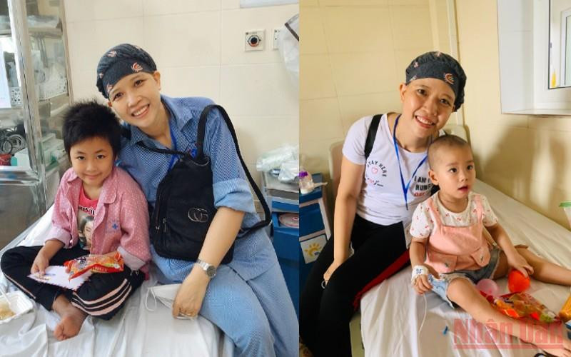 Thùy Trang tặng quà cho các bệnh nhân ung thư nhí. Tết Thiếu nhi: Hy vọng thắp lên từ những lọn tóc buộc chun vàng -0