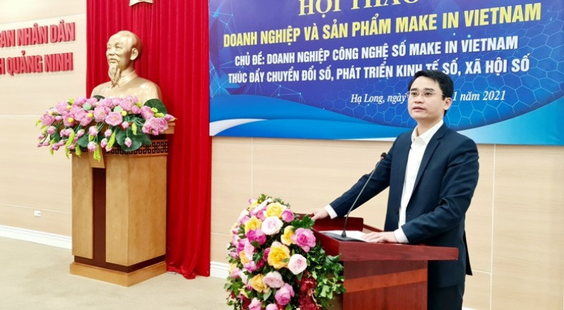 Phó Chủ tịch UBND tỉnh Quảng Ninh Phạm Văn Thành phát biểu khai mạc Hội thảo. Thúc đẩy chuyển đổi số, phát triển kinh tế số, xã hội số -0