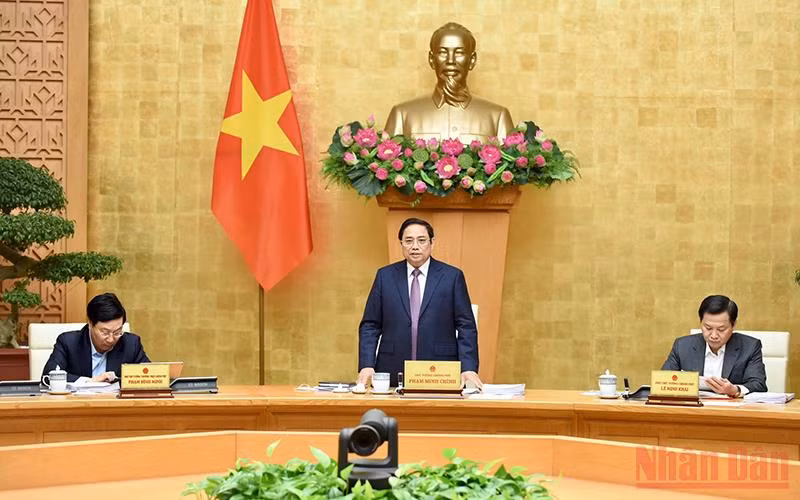 Thủ tướng Phạm Minh Chính chủ trì phiên họp. (Ảnh: TRẦN HẢI)