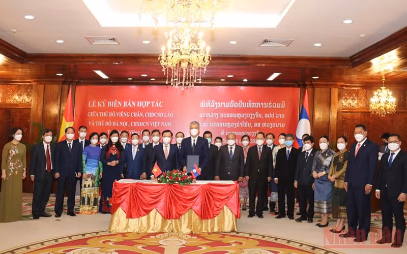 Đẩy mạnh hợp tác giữa Hà Nội và Vientiane, Lào -0