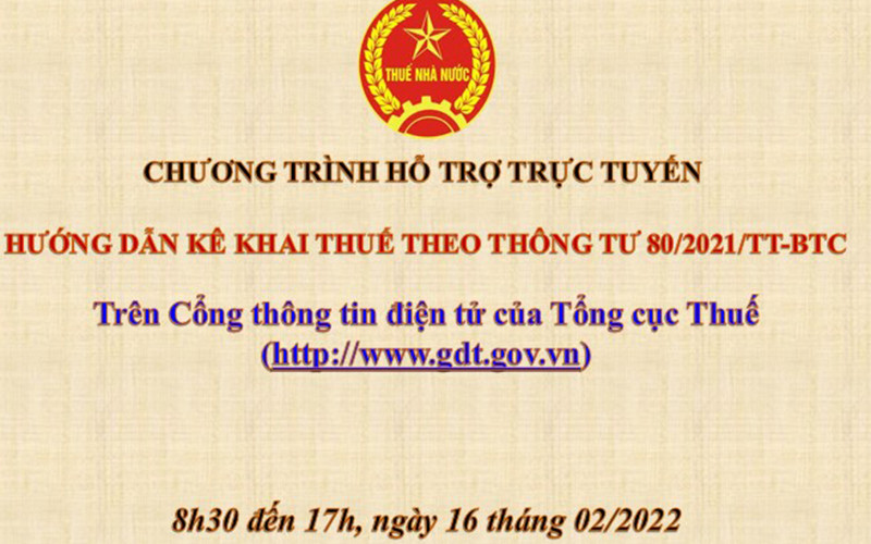 Tổng cục Thuế hỗ trợ trực tuyến kê khai thuế theo Thông tư 80/2021/TT-BTC ảnh 1 Tổng cục Thuế hỗ trợ trực tuyến kê khai thuế theo Thông tư 80/2021/TT-BTC -0
