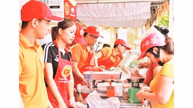  Quầy bán thịt heo tại cửa hàng thực phẩm CP food ở quận 10, TP Hồ Chí Minh.