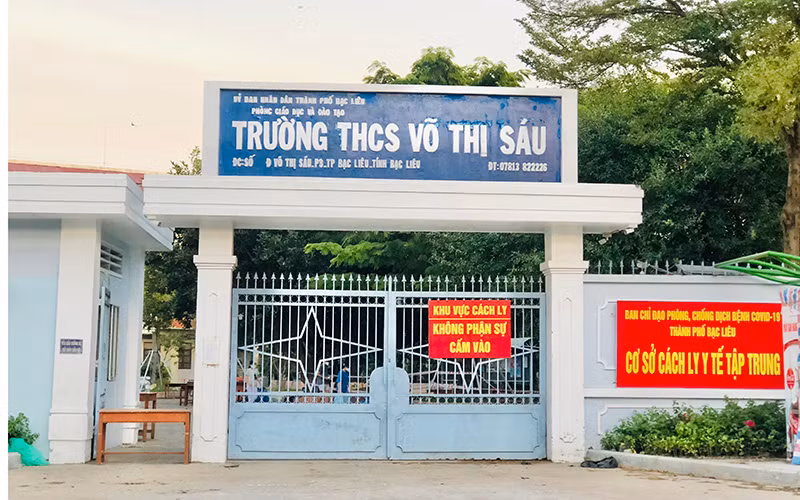 Hầu hết các trường học tại Bạc Liêu hiện nay đều được trưng dụng làm điểm thu dung, điều trị Covid-19. (Ảnh Trọng Duy).